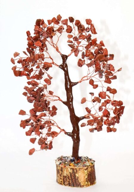 Crystal Tree Good Luck Showpiece for Home Decor Items Crystals Gemstones Bonsai Money Tree for Good Luck, Decoration Gift Item (Red Jasper)